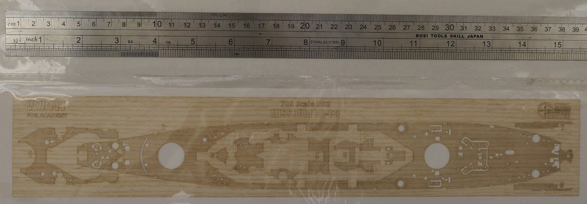 Hunter 1/700 USS Missouri BB-63 wooden deck for ACADEMY 14222 W70144 — scale model kit