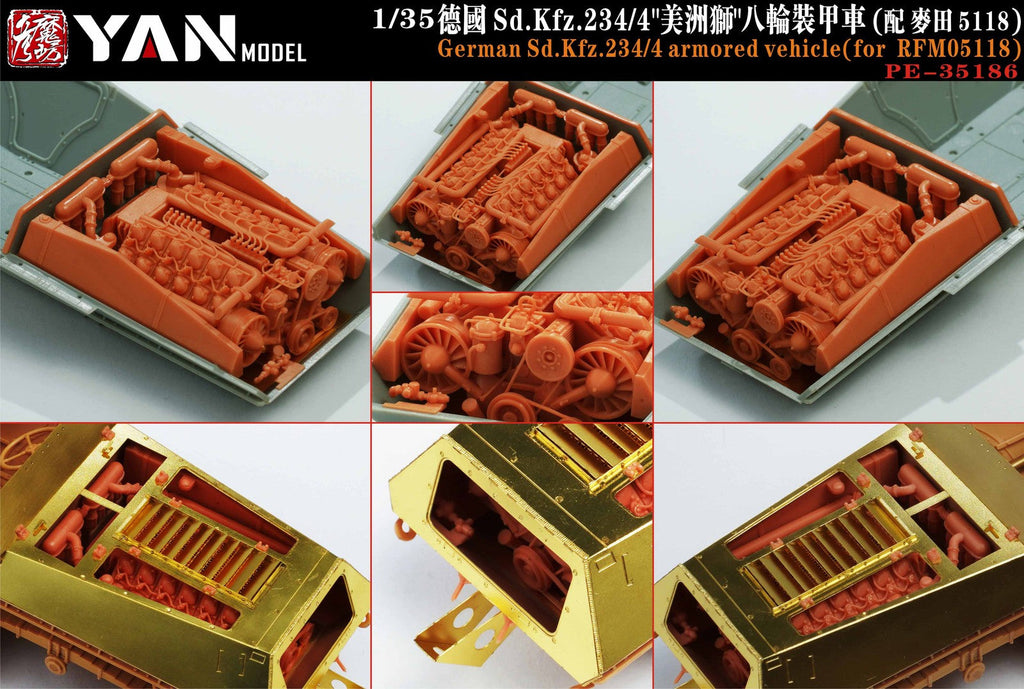 YAN MODEL PE-35186 1/35 German Sd.Kfz.234/4 armored vehicle(for RFM 5118 )