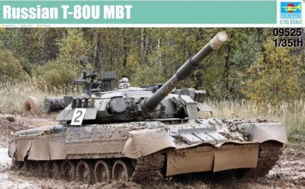 Trumpeter 09525 1:35 Russian T-80U Main Battle Military Tank Model Kit Main image