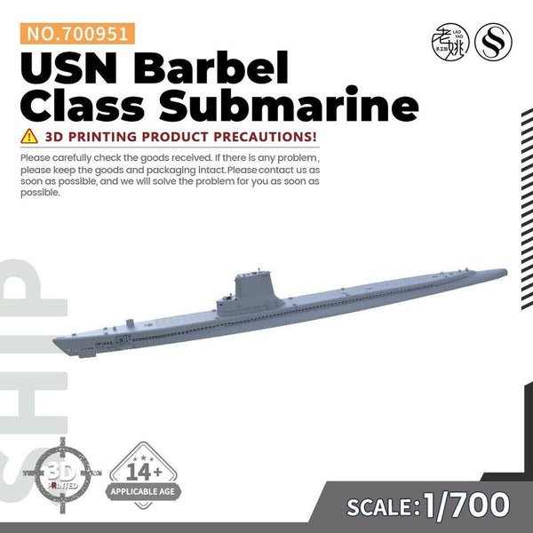 SSMODEL MRY-SFW SS700951 1/700 Military Model Kit USN Barbel Class Submarine