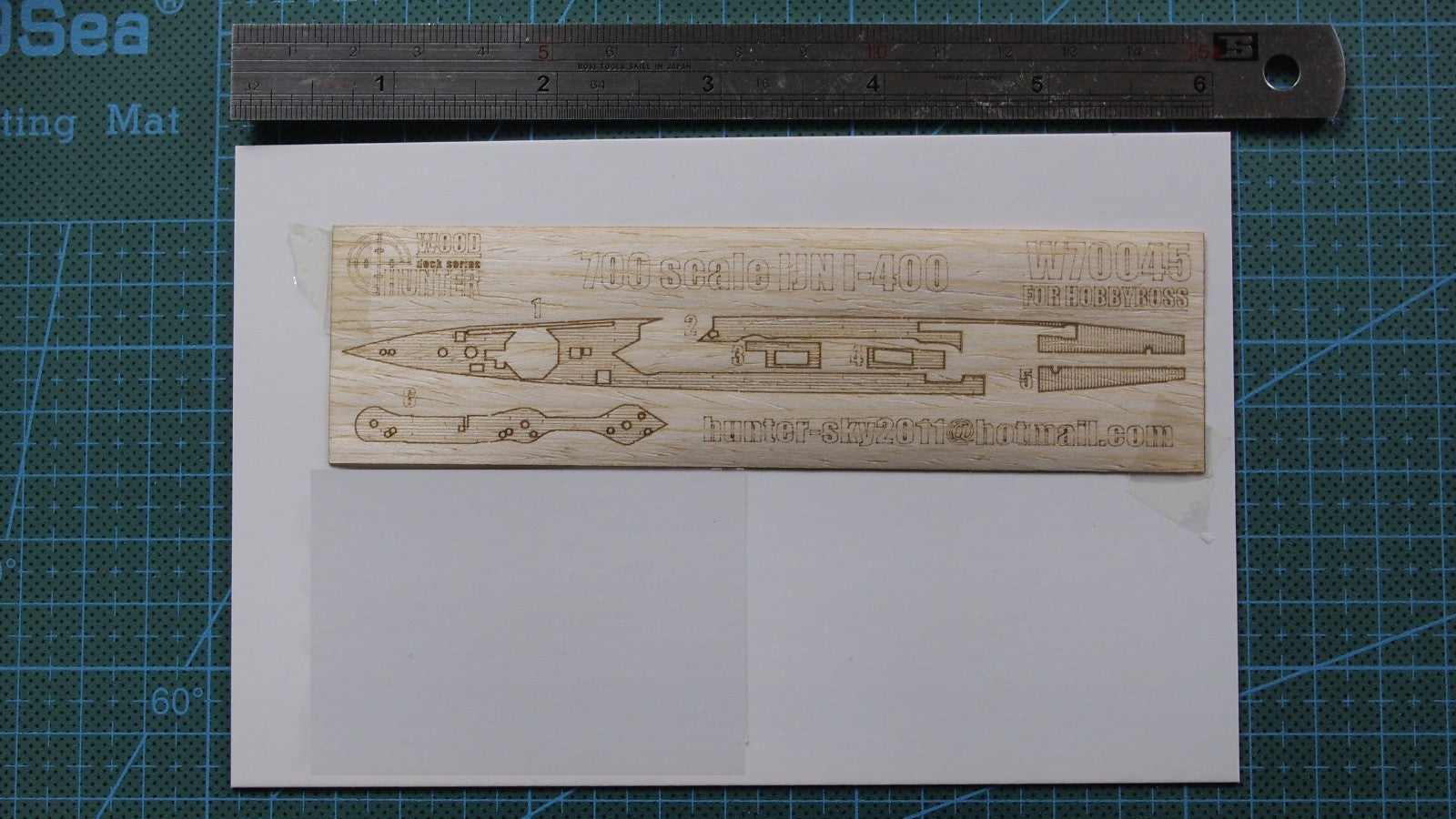 Hunter 1/700 IJN I-400 wooden deck for Hobbyboss 87017 (W70045) Main image