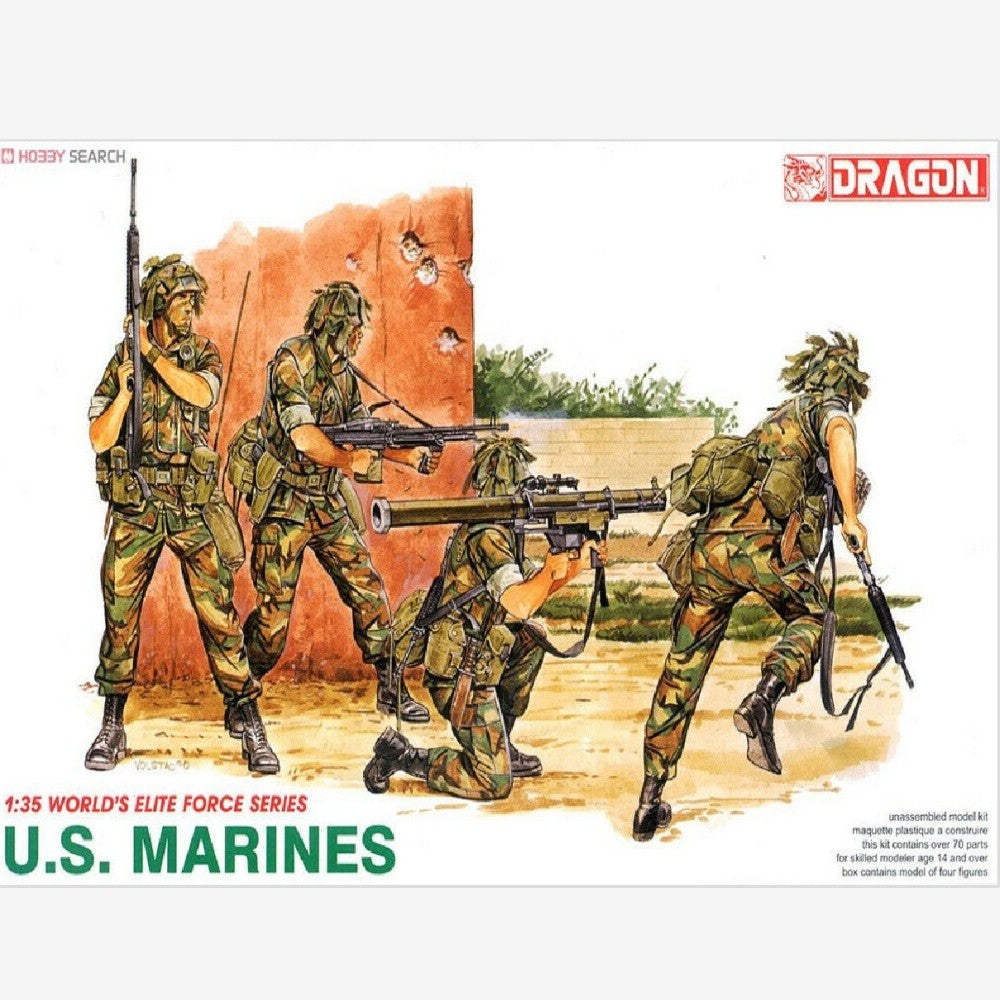 DRAGON 3007 U.S. MARINES 1/35 Kits Soldiers 4 figures model — scale model kit