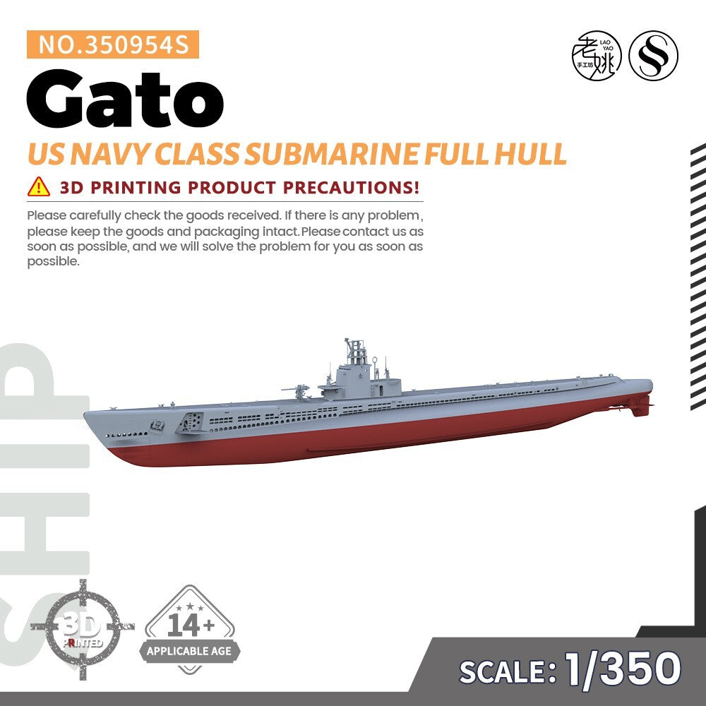 SSMODEL SSC350954S 1/350 Military Model US Navy Gato Class Submarine FULL HULL Main image
