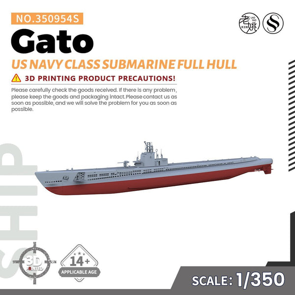 SSMODEL SSC350954S 1/350 Military Model US Navy Gato Class Submarine FULL HULL