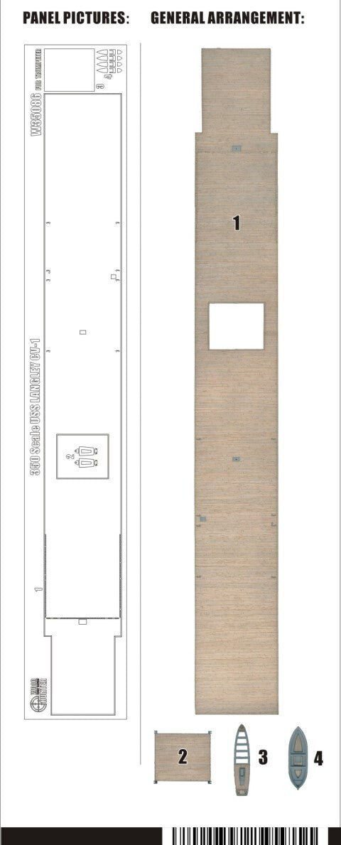 Hunter W35086 1/350 Wood Deck USS LANGLEY CV-1 FOR TRUMPETER 05631 — scale model kit
