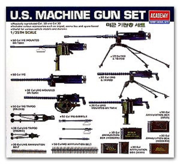 Academy AC13262 1/35 US MACHINE GUN SET Plastic model Secondary image