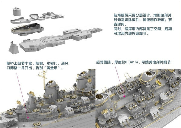 VeryFire VF700909DX 1/700 USS MISSOURI BB-63 U.S NAVY BATTLESHIP & PE Metal Etch