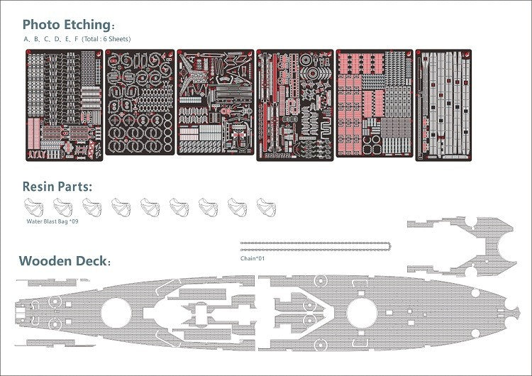 VeryFire VF700909DX 1/700 USS MISSOURI BB-63 U.S NAVY BATTLESHIP & PE Metal Etch — detail view 3