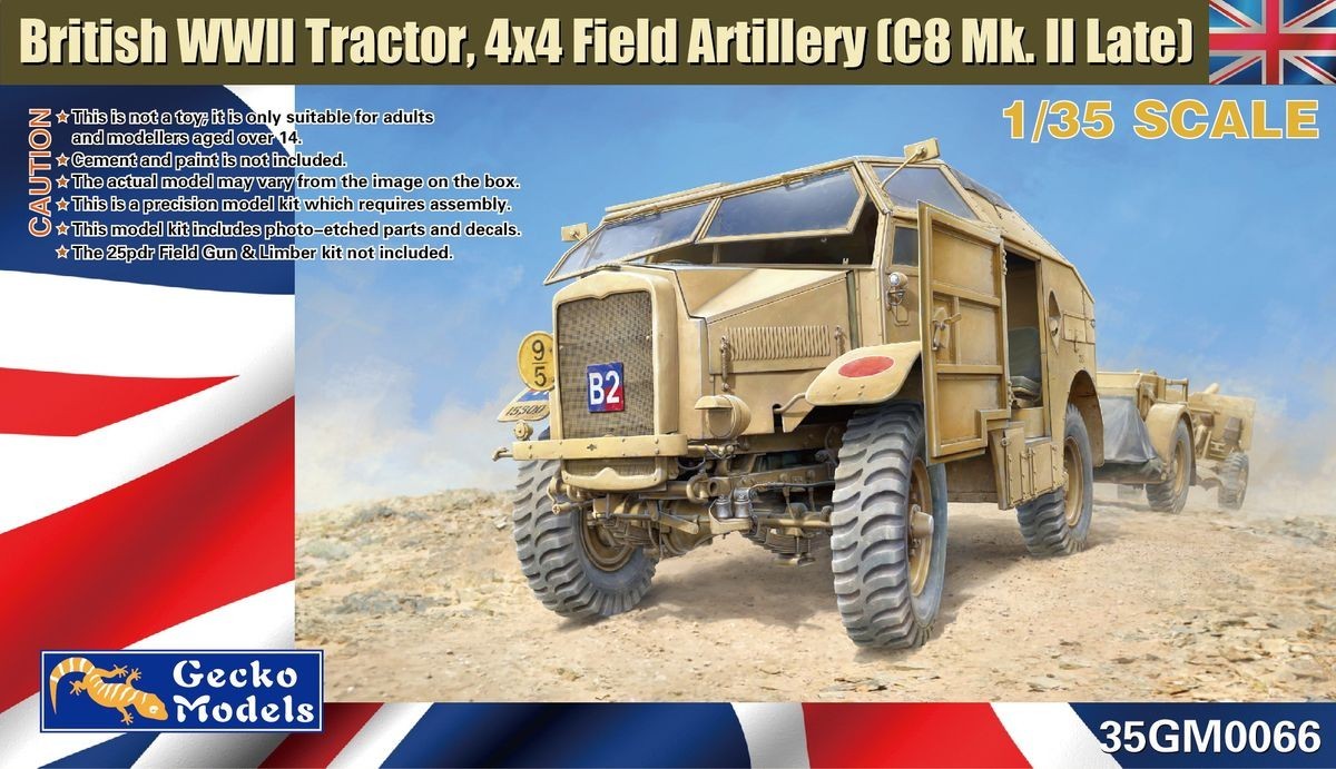 Gecko Models 35GM0066 1/35 British Tractor 4x4 Field Artillery (C8 Quad Mk.II) Main image