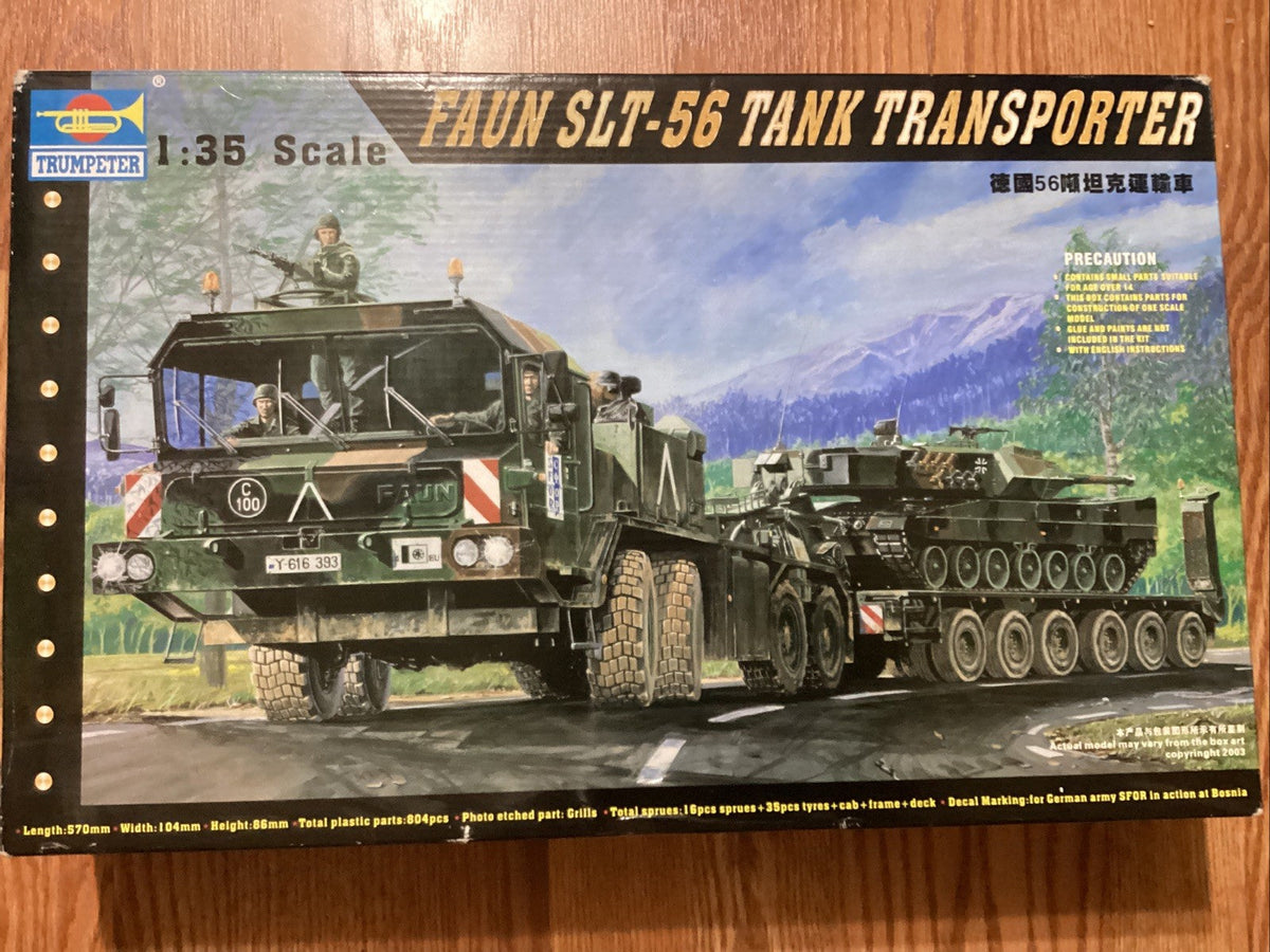 1/35 Kit Trumpeter #00203 FAUN SLT-56 TANK TRANSPORTER New in Open Box Main image