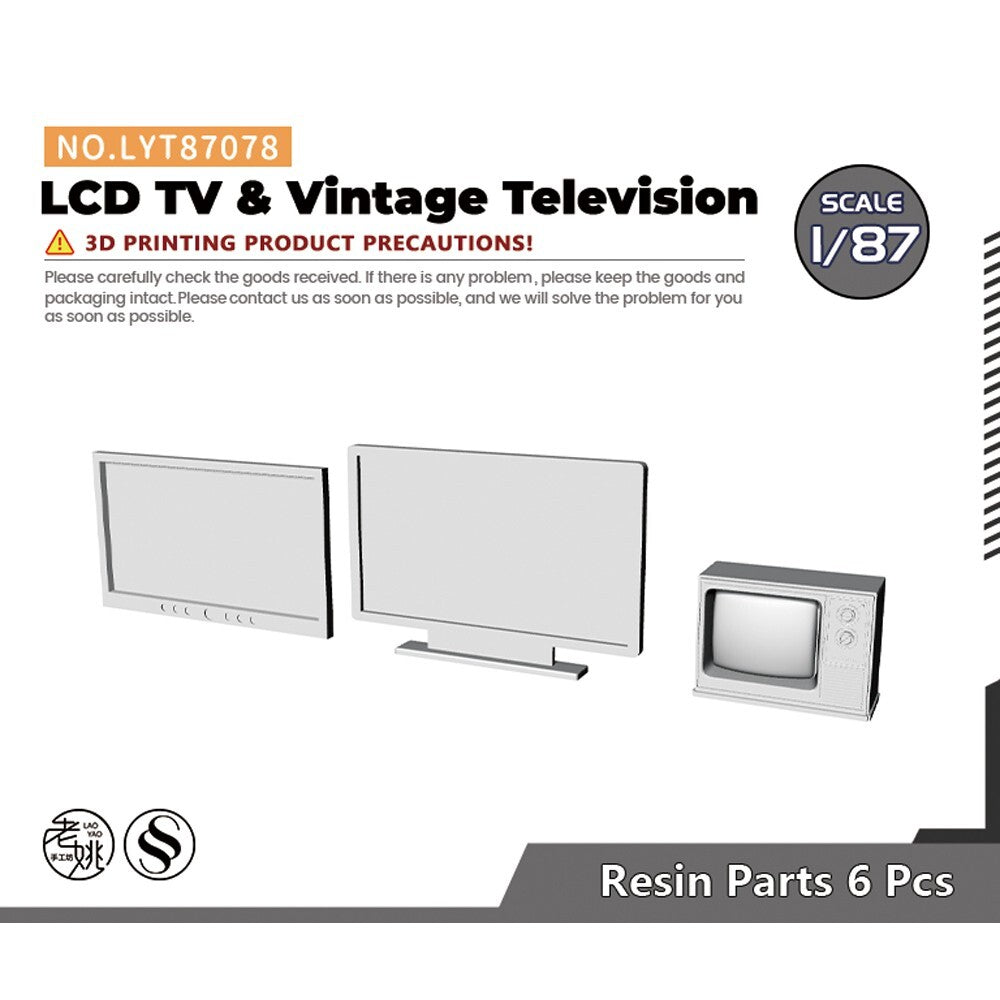 SSMODEL LYT87078 HO Scale 1/87 LCD TV & Vintage Television Main image