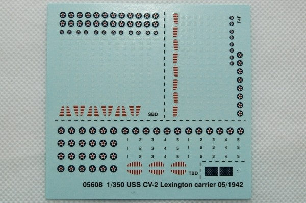 Trumpeter 05608 USS CV-2 LEXINGTON CARRIER 05/1942 1/350 Plastic Model Kit — detail view 6