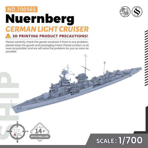 SSMODEL SSC700565 1/700 Military Model Kit German Nuernberg Light Cruiser
