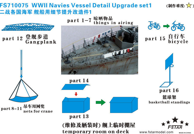 Fivestar PE 1/700 WWII Navies Vessel Detail Upgrade set(1) Main image