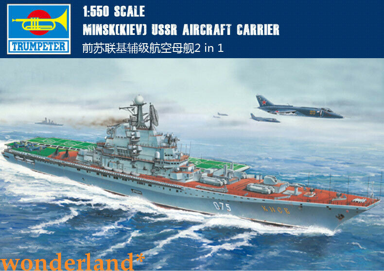 MINSK KIEV USSR AIRCRAFT CARRIER 1/500 ship Trumpeter model kit 05207 Main image