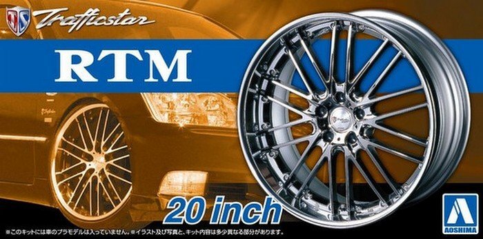 Aoshima AO-05371 1/24 Car Tuned Parts(38) Trafficstar RTM 20"inch Wheel&Tire Set Main image