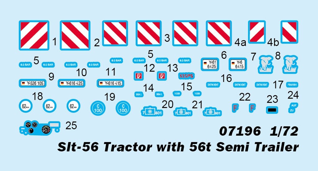 Trumpeter 07196 1/72 Slt-56 Tractor with 56t Semi Trailer — detail view 3
