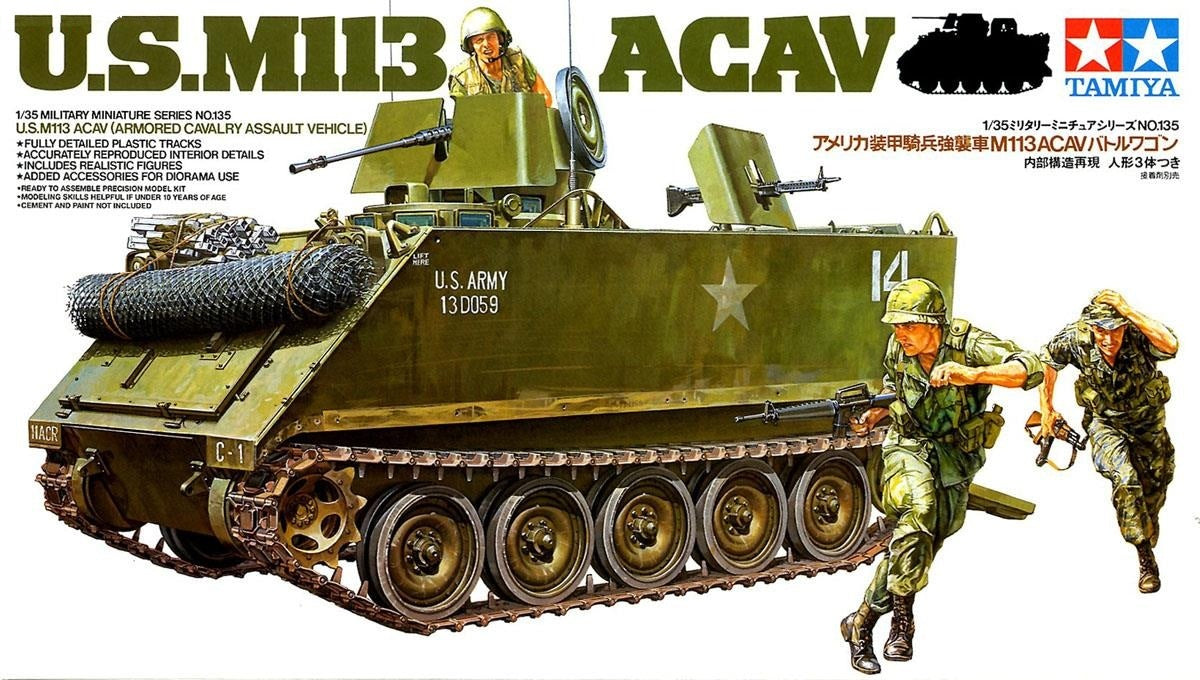 Tamiya 35135 1/35 Scale Model Kit U.S M113 ACAV Armored Cavalry Assault Vehicle Main image