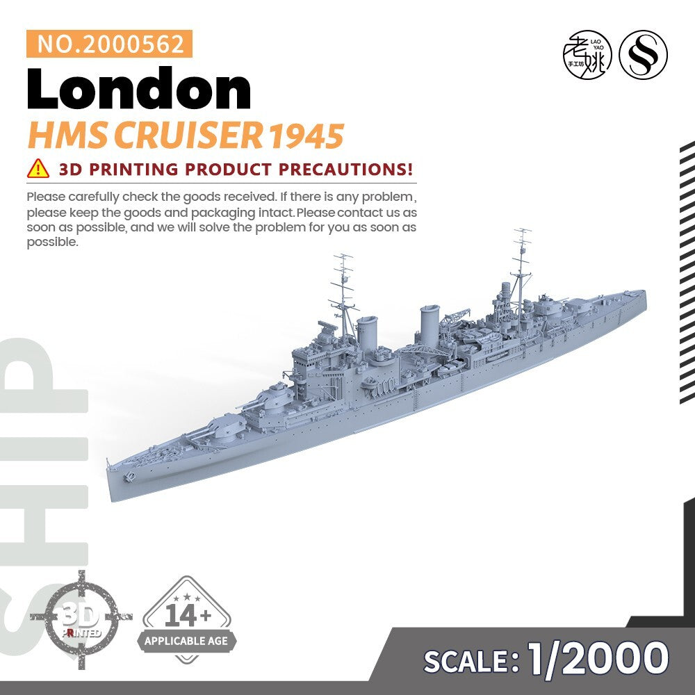 SSMODEL SS2000562 1/2000 Military Model Kit HMS London Cruiser 1945 Main image