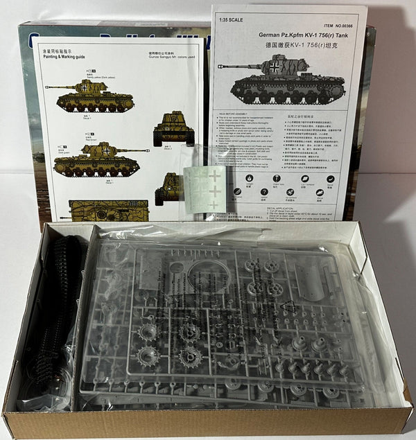 Parts Sealed Trumpeter #00366 1/35 Scale German Pz.Kpfm KV-1 756(r) Tank - 2009