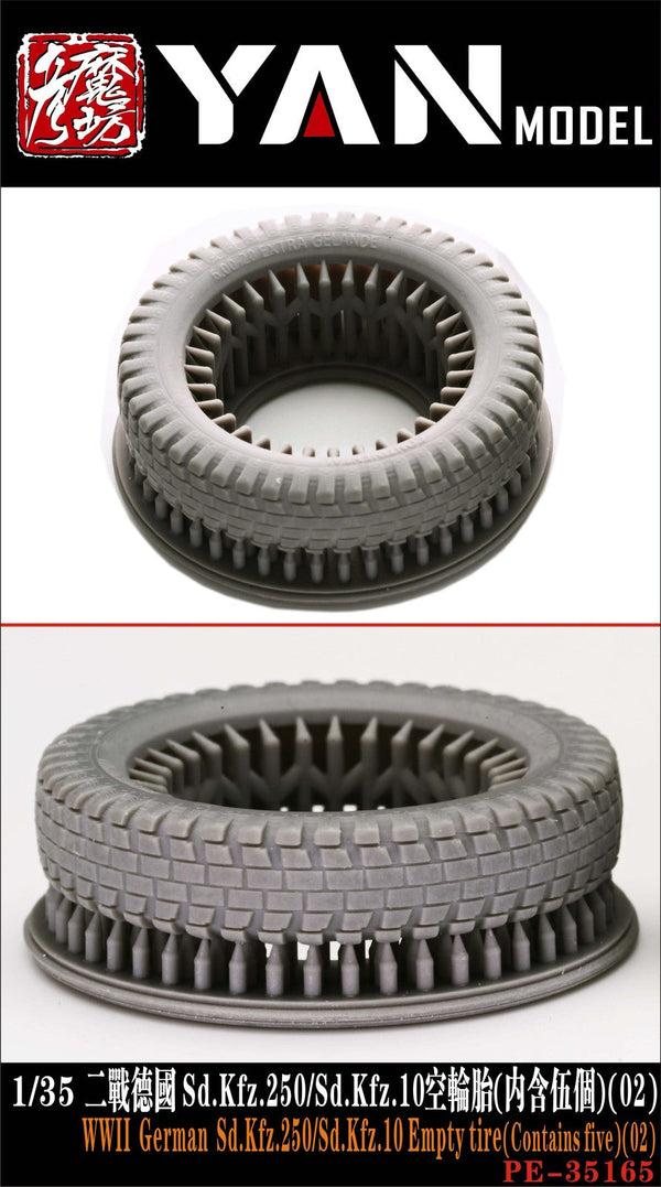 YAN MODEL PE35165 1/35 German Sd.Kfz.250/Sd.Kfz.10 Empty Tire(Contains Five)02)