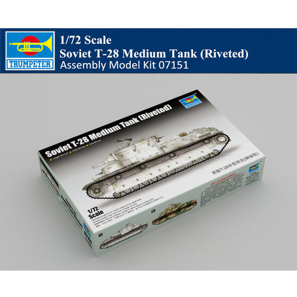 Trumpeter 07151 1/72 Soviet T-28 Medium Tank (Riveted) Armor Assembly Model Kit