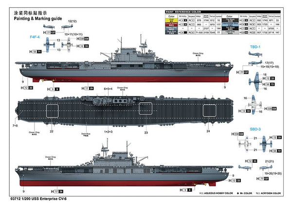 Trumpeter 03712 1:200 scale USS Enterprise CV-6 MODEL KIT