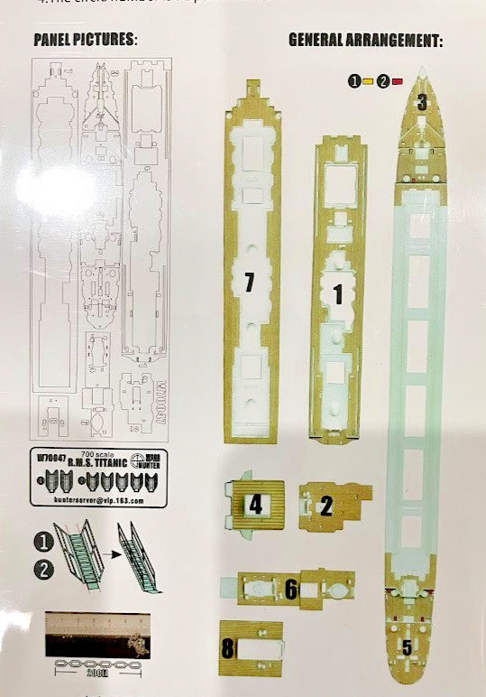 1/700 R.M.S. TITANIC wood deck REVELL 05210 Hunter W70047 Secondary image
