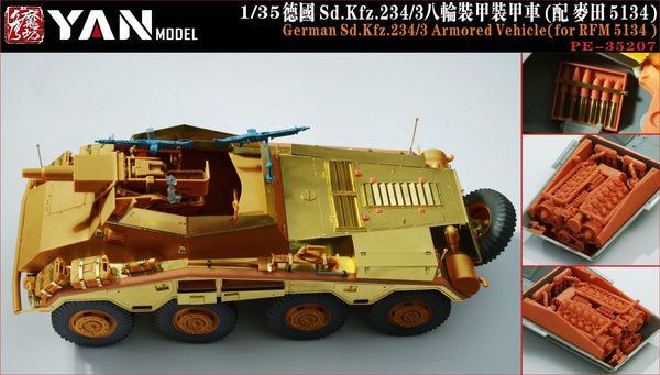 YAN MODEL PE-35207 1/35 German Sd.Kfz.234/3 Armored Vehicle(for RFM 5134)