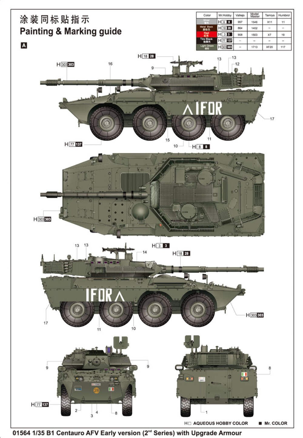 Trumpeter 01564 1/35 Italian B1 'Centauro' AFV early version 2nd Series with upg