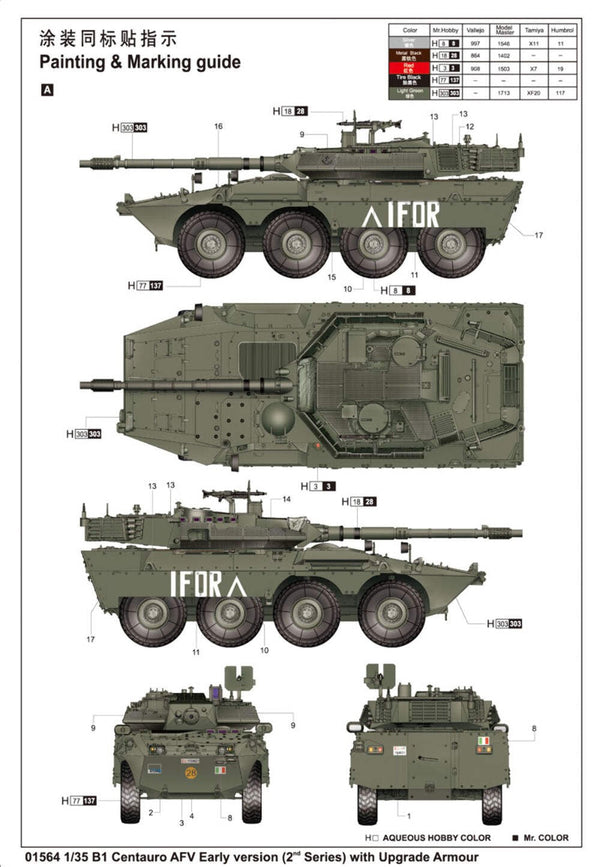 Trumpeter 01564 1/35 Italian B1 'Centauro' AFV early version 2nd Series with upg
