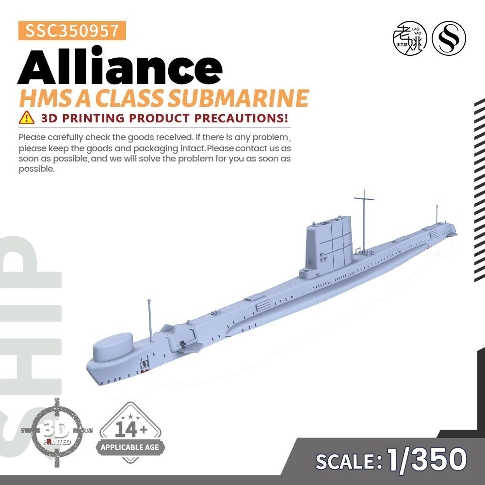 SSMODEL SSC350957 1/350 Military Model Kit HMS A class Submarine Alliance Main image