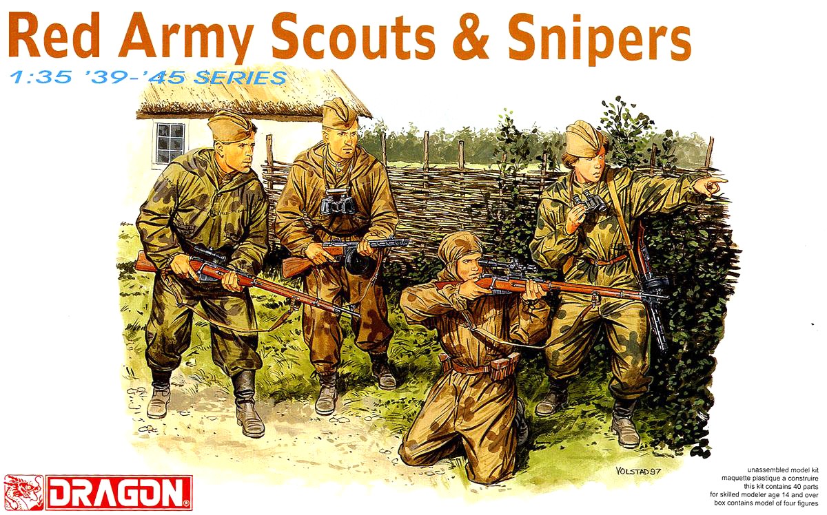 Dragon 6068 WW.II Soviet Army Scout & Sniper (Female Soldier 2 Figures, Male 2 ) Secondary image