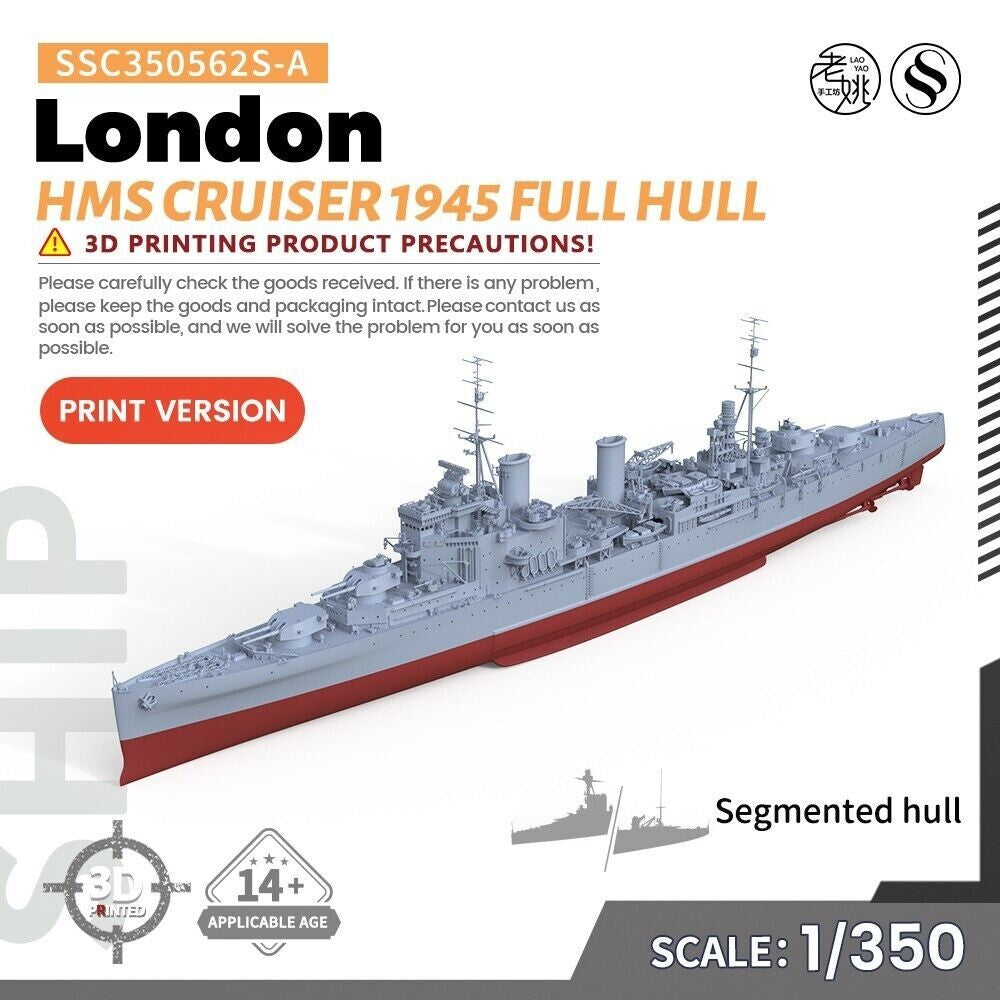 SSMODEL MRY-SFW SSC350562S-A 1/350 Military Model Kit HMS London Cruiser 1945 Full Hull