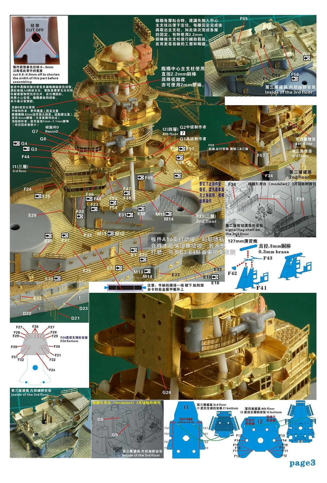 Five star FS710180FH 1/700 WWII IJN Nagato Upgrade set for Aoshima Full Hull — detail view 5