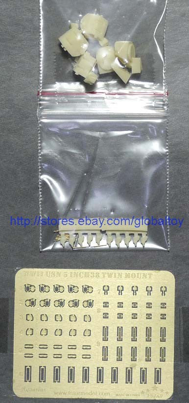 Fivestar PE 1/700 WWII USN 5inch/38 resin Twin Turrets for BB/CA/CL/CV FS700063