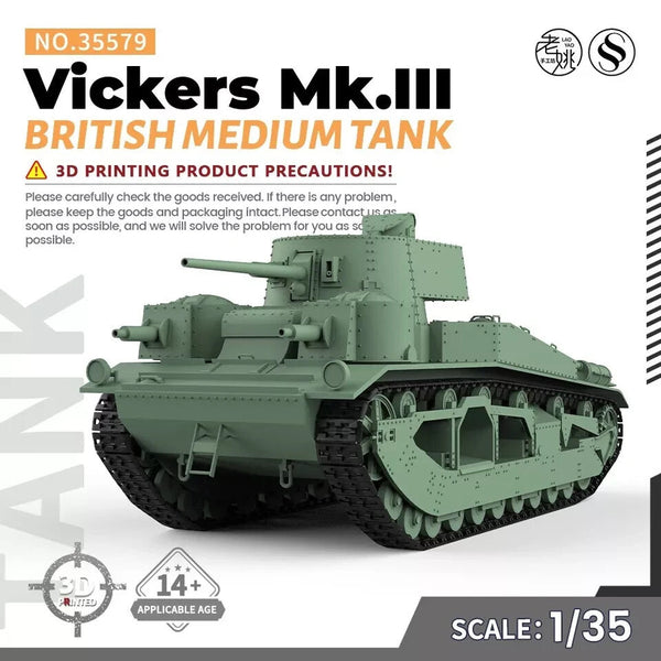 SSMODEL MRY-SFW SS35579 V1.9 1/35 Military Model Kit British Vickers Mk.III Medium Tank
