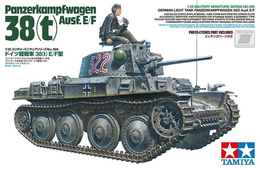 Tamiya 35369 Panzer 38(T) Ausf.E/F 1/35 Model Kit - US Main image