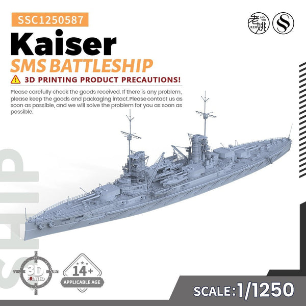 SSMODEL SSC1250587 1/1250 Military Model Kit SMS Kaiser Battleship