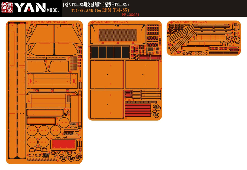 Yan Model PE-35031 1/35 Scale T-34/85 Detail Up Set for Rye Field Model