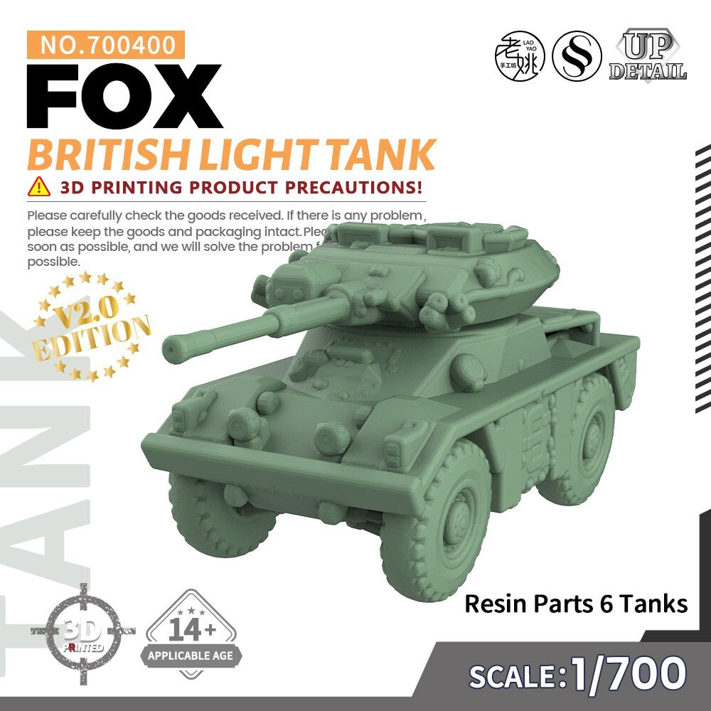 SSMODEL SS700400 1/700 Military Model Kit British FOX Light Tank — scale model kit