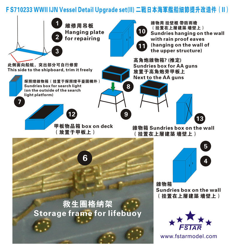 Fivestar PE 1/700 WWII IJN Vessel Detail Upgrade set (II) FS710233 Main image