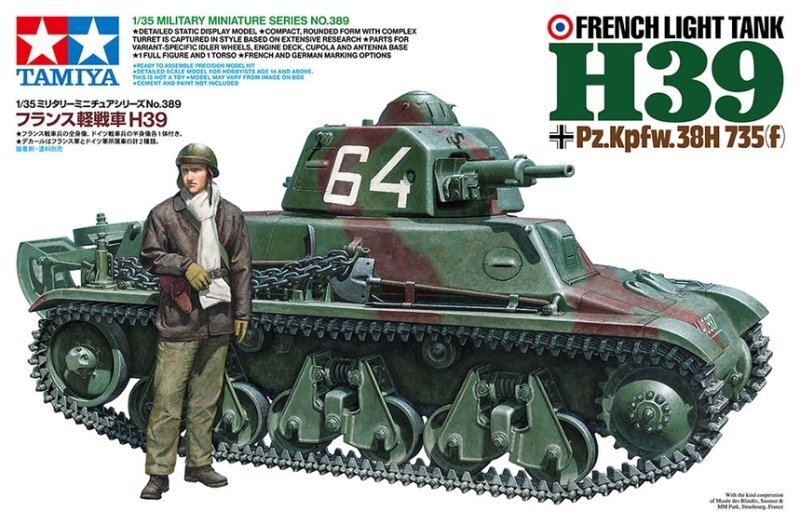 Tamiya 35389 1/35 Scale Model Kit WWII French Light Tank H39 Pz.Kpfw.38H 735(f)