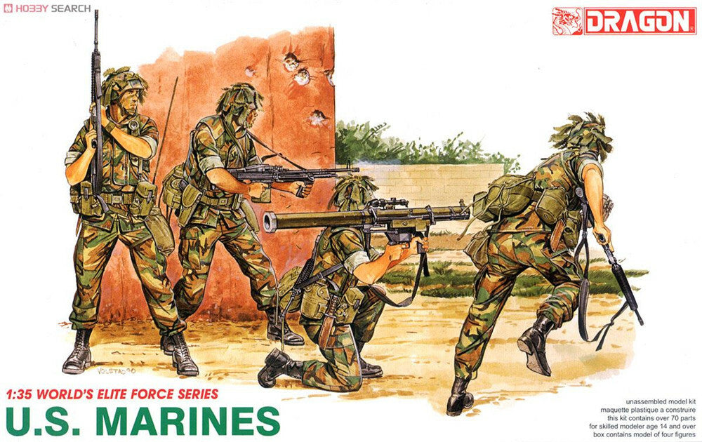 DRAGON 3007 U.S. MARINES 1/35 Kits Soldiers 4 figures model — detail view 2