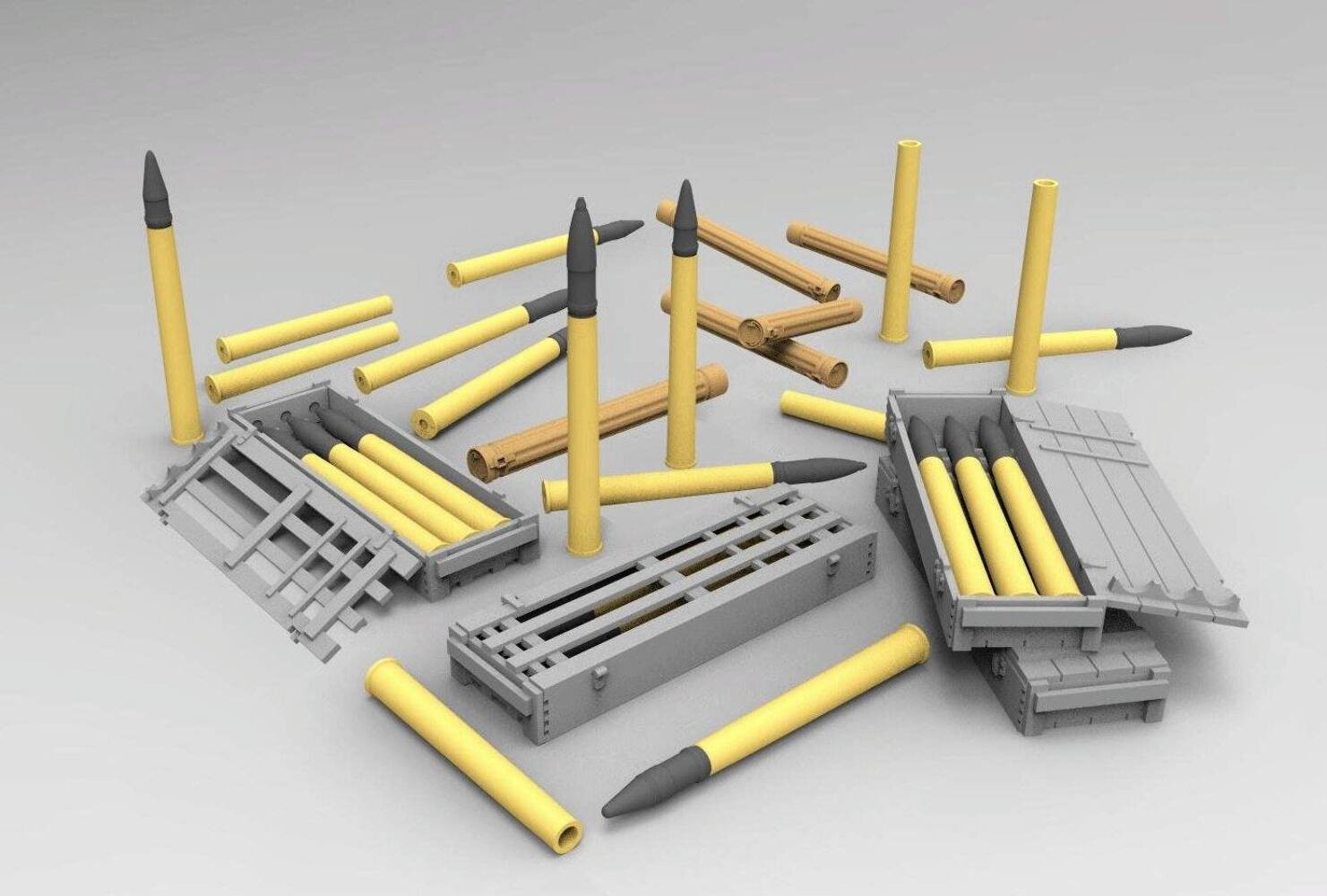 Gecko Models 16GM0014 1/16 German 7.5 cm Pak 40 AMMO Boxes with shells set Secondary image