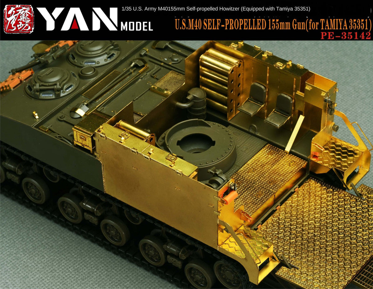 YAN MODEL PE35142 1/35 U.S.M40 SELF-PROPELLED 155mm Gun For TAMIYA 35351 — scale model kit