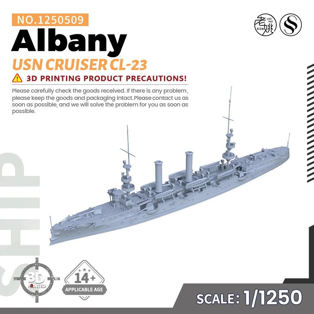 SSMODEL SS1250509 1/1250 Military Model Kit USN Albany Cruiser CL-23 Main image