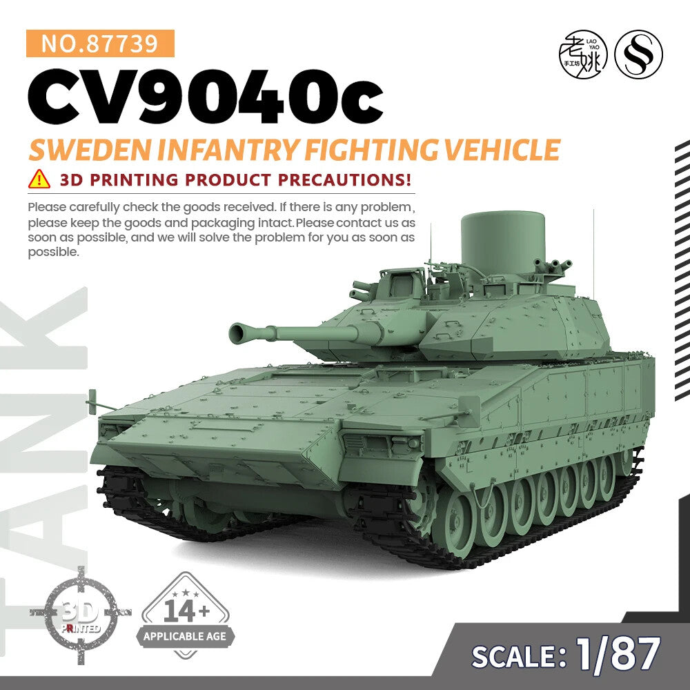 SSMODEL SS87739 1/87 HO Scale Railway Sweden CV9040C Infantry Fighting Vehicle