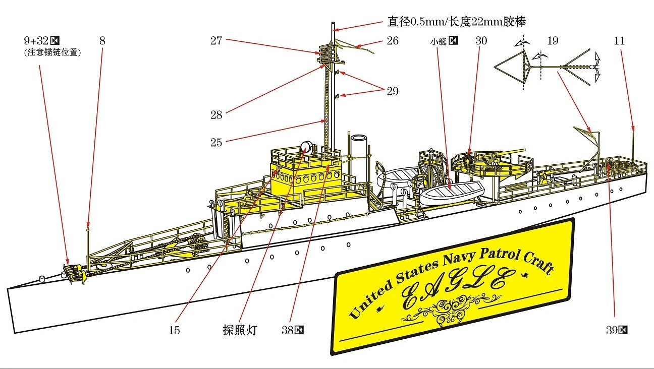 Resin kit 1/700 United States NAVY Patrol Carft Eagle Class WM03511 — detail view 2