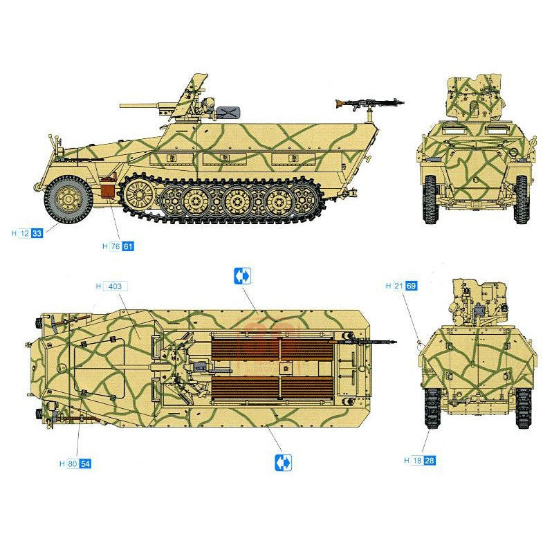 Dragon 7280 1/72 Sd.Kfz.251/10 Ausf.D w/3.7cm Pak Plastic model kit — detail view 4